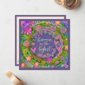 ピンクかわいらしフローラハートホサンナイースター ノートカード (正面/裏面インサイチュ)