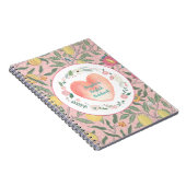 ピンクかわいらしフローラハート大千年 ノートブック (右側)