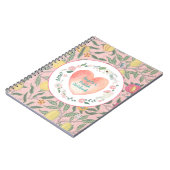 ピンクかわいらしフローラハート大千年 ノートブック (左側)