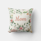 ピンクかわいらしフローラハート母の日 クッション (正面)