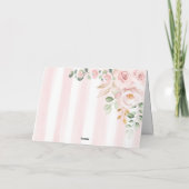 ピンクかわいらしフローラバニーラビットベビーガール折りたたみ サンキューカード (裏面)