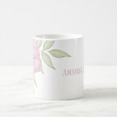 ピンクかわいらしフローラバラシンプルミニマリストフラワー コーヒーマグカップ (中央)