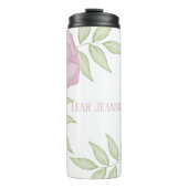 ピンクかわいらしフローラバラシンプルミニマリストフラワー タンブラー (正面)