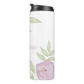 ピンクかわいらしフローラバラシンプルミニマリストフラワー タンブラー (回転右)