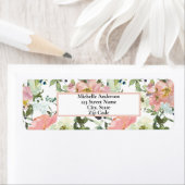 ピンクかわいらしフローラパーソナライズされた ラベル (インサイチュ)