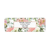 ピンクかわいらしフローラパーソナライズされた ラベル (正面)