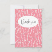 ピンクかわいらしフローラフラットサンキューカード サンキューカード (正面)