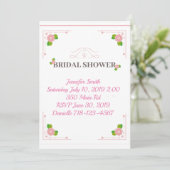 ピンクかわいらしフローラブライダルシャワー 招待状 (スタンド正面)