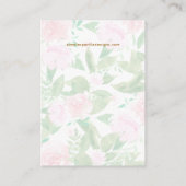 ピンクかわいらしフローラプリントイヤリング表示カード 名刺 (裏面)