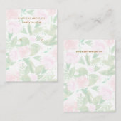 ピンクかわいらしフローラプリントイヤリング表示カード 名刺 (正面/裏面)