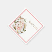 ピンクかわいらしフローラベビーガール赤ちゃんシャワー スタンダードカクテルナプキン (角)