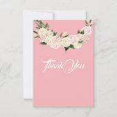 ピンクかわいらしフローラベビーガール サンキューカード (正面)