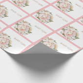 ピンクかわいらしフローラベビーガール ラッピングペーパー (角)