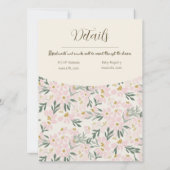 ピンクかわいらしフローラボホベイビーシャワー招待状 招待状 (裏面)