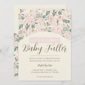 ピンクかわいらしフローラボホベイビーシャワー招待状 招待状 (正面/裏面)