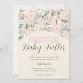ピンクかわいらしフローラボホベイビーシャワー招待状 招待状 (正面)