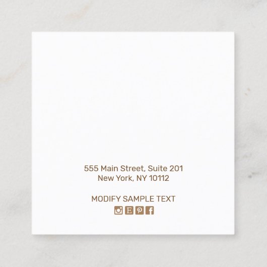 ピンクかわいらしフローラボーホスタッドイヤリングディスプレイ スクエア名刺 (裏面)