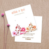 ピンクかわいらしフローラボーホスタッドイヤリングディスプレイ スクエア名刺