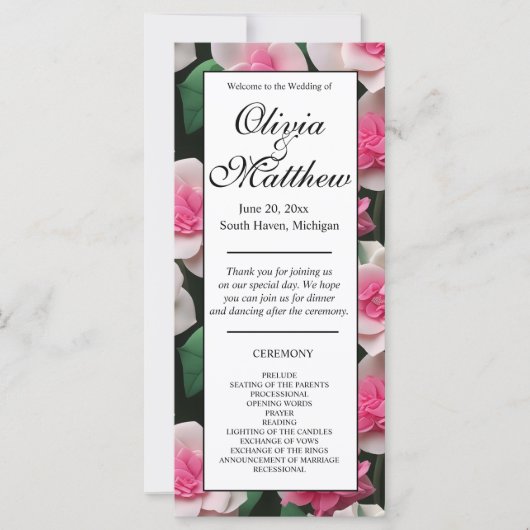 ピンクかわいらしフローラボーホ緑のパターン (正面)