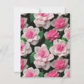 ピンクかわいらしフローラボーホ緑のパターン サンキューカード (裏面)