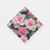 ピンクかわいらしフローラボーホ緑のパターン スタンダードランチョンナプキン (角)