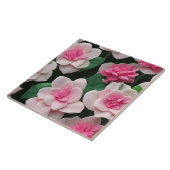 ピンクかわいらしフローラボーホ緑のパターン タイル (側面)