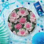 ピンクかわいらしフローラボーホ緑のパターン ペーパープレート (パーティー)