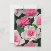 ピンクかわいらしフローラボーホ緑のパターン 出欠カード (裏面)