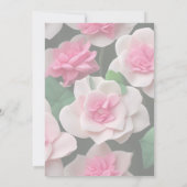 ピンクかわいらしフローラボーホ緑のパターン 招待状 (裏面)