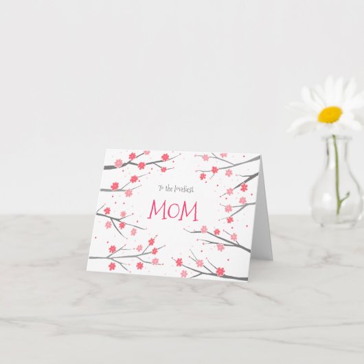 ピンクかわいらしフローラマカスタムザーズ日 カード (小さな植物)