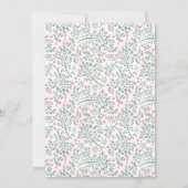 ピンクかわいらしフローラリースガールズベビーシャワー 招待状 (裏面)