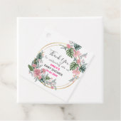 ピンクかわいらしフローラリースサンキューベイビーシャワー フェイバータグ (インサイチュ)