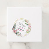 ピンクかわいらしフローラリースサンキューベイビーシャワー フェイバータグ (インサイチュ)