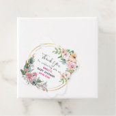 ピンクかわいらしフローラリースサンキューベイビーシャワー フェイバータグ (インサイチュ)