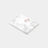 ピンクかわいらしフローラリースモノグラム ポストイット (アングル)