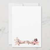 ピンクかわいらしフローラリース春ブライダルシャワー 招待状 (裏面)