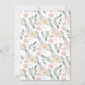 ピンクかわいらしフローラリース | ベビー散布 招待状 (裏面)