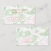 ピンクかわいらしフローラロイヤリティカード ロイヤリティカード (正面/裏面)