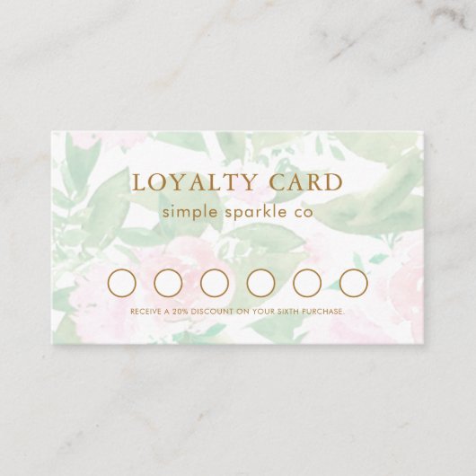 ピンクかわいらしフローラロイヤリティカード ロイヤリティカード (正面)