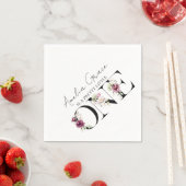 ピンクかわいらしフローラワンベビーガール初誕生日 スタンダードカクテルナプキン (インサイチュ)