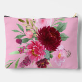 ピンクかわいらしフローラ化粧料バッグ アクセサリーポーチ (裏面)