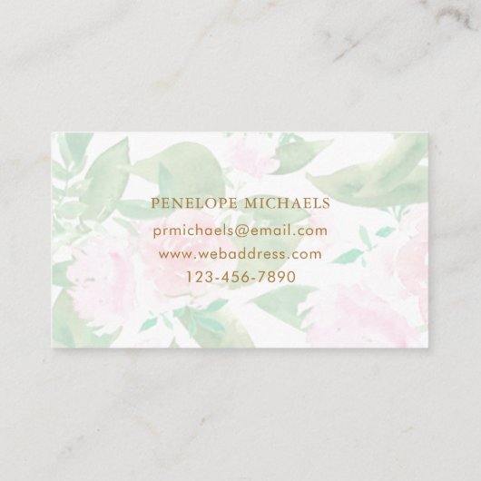 ピンクかわいらしフローラ名刺 名刺 (裏面)