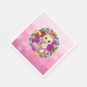 ピンクかわいらしフローラ女子の赤ちゃんシャワー白人 スタンダードランチョンナプキン (角)