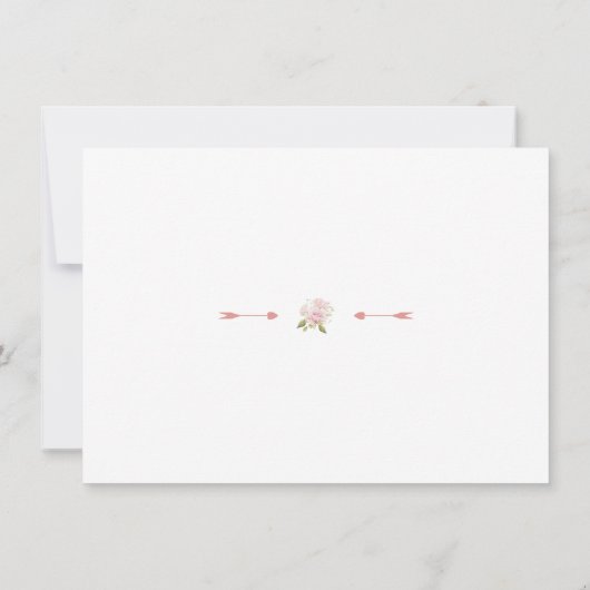 ピンクかわいらしフローラ幾何婚礼の日付を保存 セーブザデート (裏面)