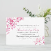 ピンクかわいらしフローラ引っ越し祝いパーティーパーティの招待状 招待状 (スタンド正面)