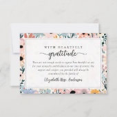 ピンクかわいらしフローラ悔やみや弔慰葬儀 サンキューカード (正面)