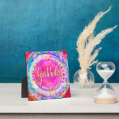 ピンクかわいらしフローラ感謝感動的イーゼル フォトプラーク (インサイチュ)