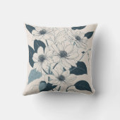 ピンクかわいらしフローラ植物単像装飾用クッション クッション (裏面)