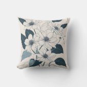 ピンクかわいらしフローラ植物単像装飾用クッション クッション (正面)