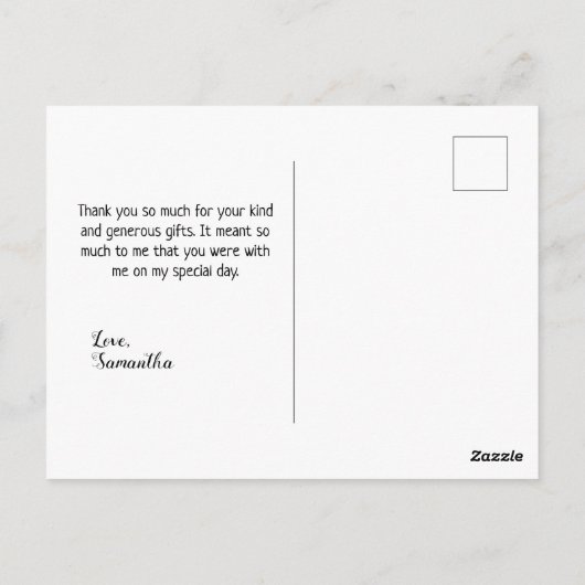 ピンクかわいらしフローラ第1聖餐式Po ポストカード (裏面)